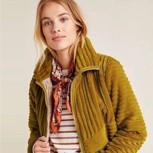 Anthropologie Mustard Teddy Jacket